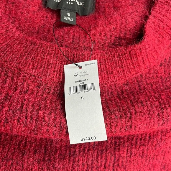 Banana Republic Factory Cozy Mini Sweater Dress S Red NWT Wool Blend Oversized